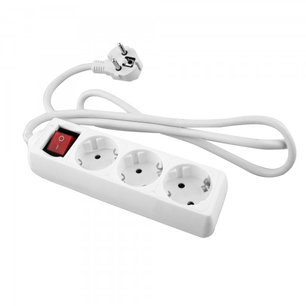 Base onlex blanca 3tomas cable/int.3mt