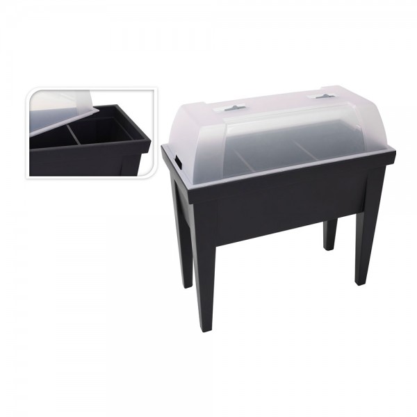 Invernadero tipo mesa color negro 80 x 40 x 65 cm
