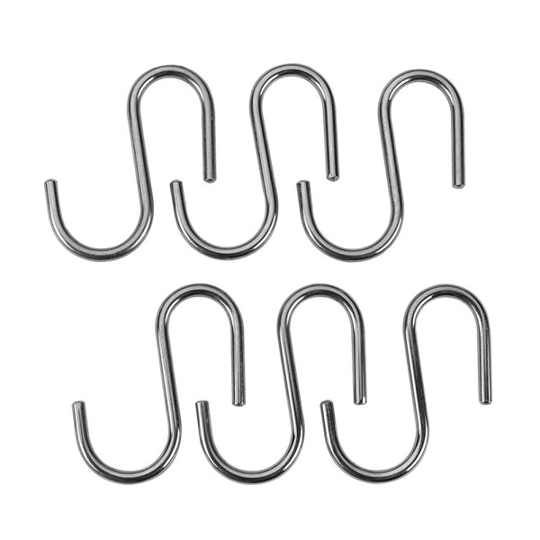 Ganchos "s" lonardo cromados 6,5 cm, 6 uds